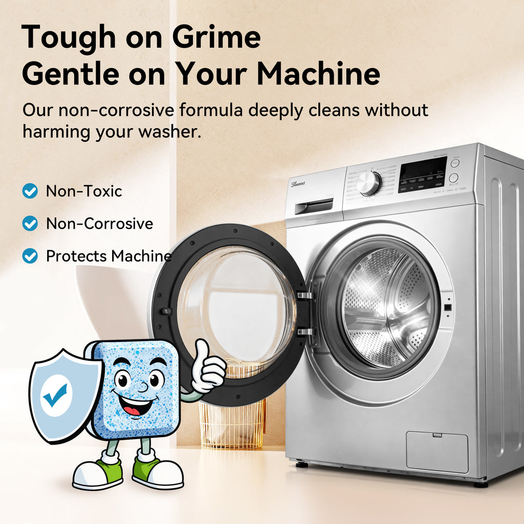 Beasy Washing Machine Cleaner Tablets 24 Count for HE Front and Top Loaders Include Deep & Basic